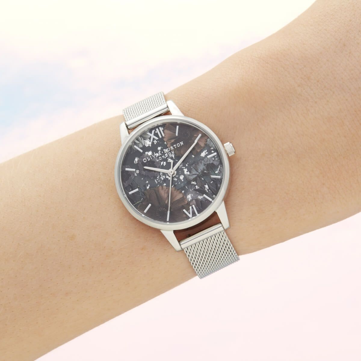 オリビアバートン OLIVIA BURTON セレスティアル シルバーメッシュ 腕時計