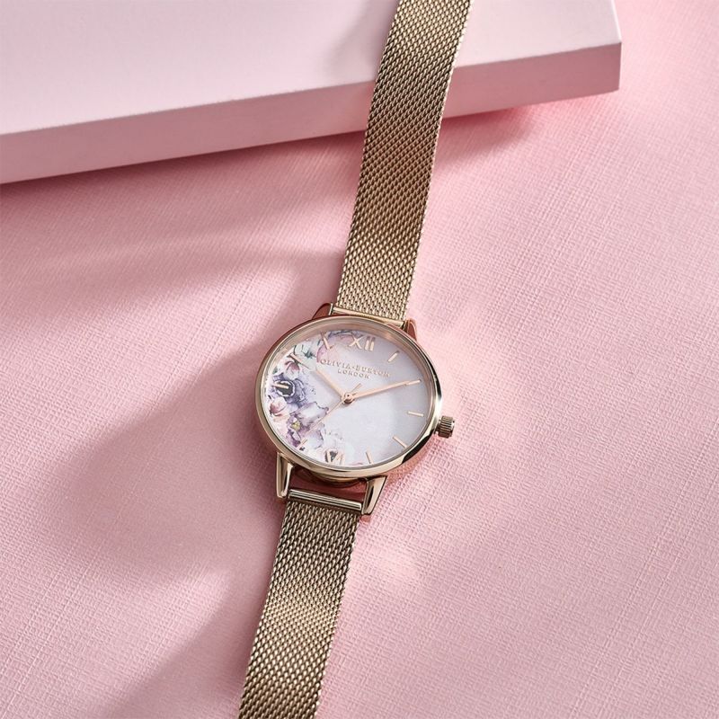 【新品】Olivia Burton 腕時計 花柄 ブラウン&ピンクゴールド♡インパクト