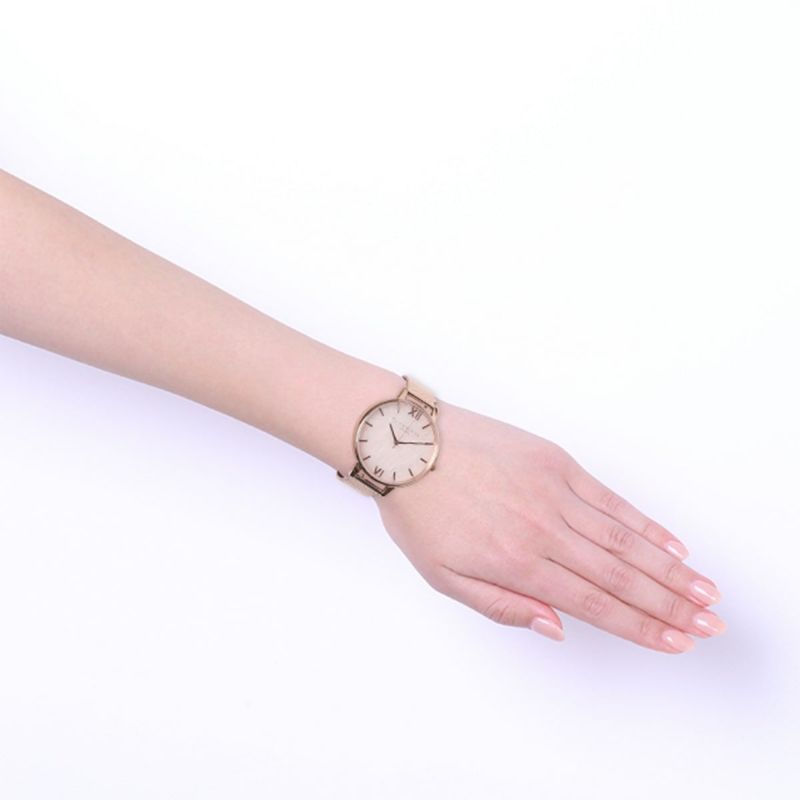 Olivia Burton 腕時計　ローズゴールドメッシュ腕時計(アナログ)
