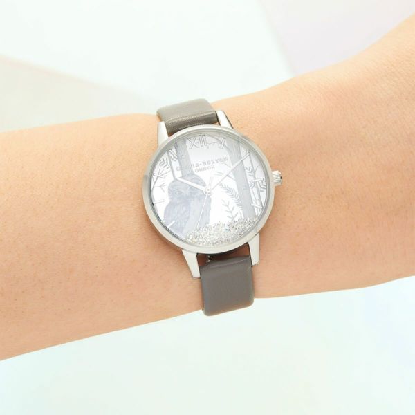 オリビアバートン OLIVIA BURTON スノーグローブ ビーガン ロンドングレイ & シルバー 腕時計
