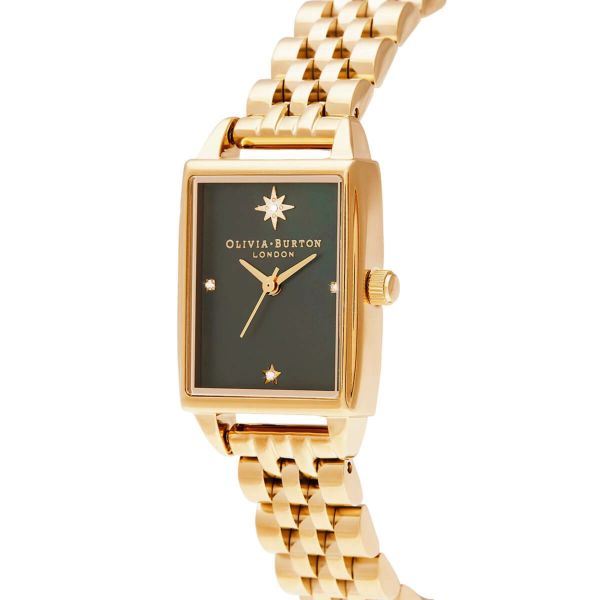 オリビアバートン OLIVIA BURTON [先行直営店発売]ブラック マザー オブ パールダイアル ＆ ゴールド ブレスレット 腕時計