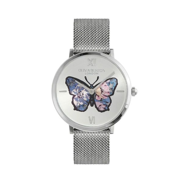 オリビア・バートン日本公式オンラインストア | OLIVIA BURTON  | シグネチャー - 35mm バタフライ ウルトラ スリム シルバー メッシュ ウォッチ