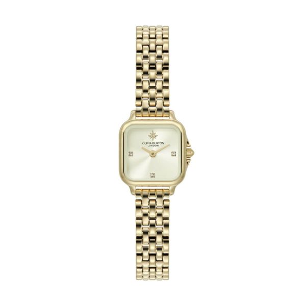 Abstract Floral Demi Silver & Rose Gold Mesh Watch | Olivia